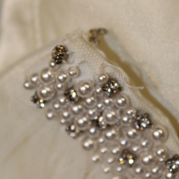 Sherri Hill Ivory Tulle Maxi Skirt Beaded Waist Formal Bridal Prom Size 2 - Picture 5 of 7